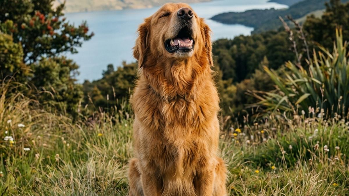 A happy dog in a New Zealand setting, illustrating why does my dog howl? nz guide to howling